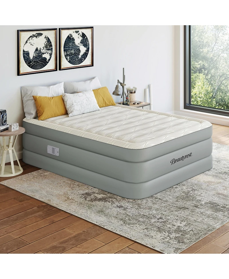 Beautyrest 20 in. Luxaire Raised Air Mattress with Cool Vent Top, Auto Shutoff Pump