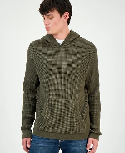 Sun + Stone Men's Waffle-Knit Pullover Hoodie, Exclusively at Macy's