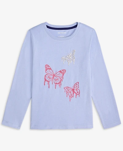 Epic Threads Girls 5-20 Butterfly Graphic Long-Sleeve T-Shirt, Macy's Exclusive