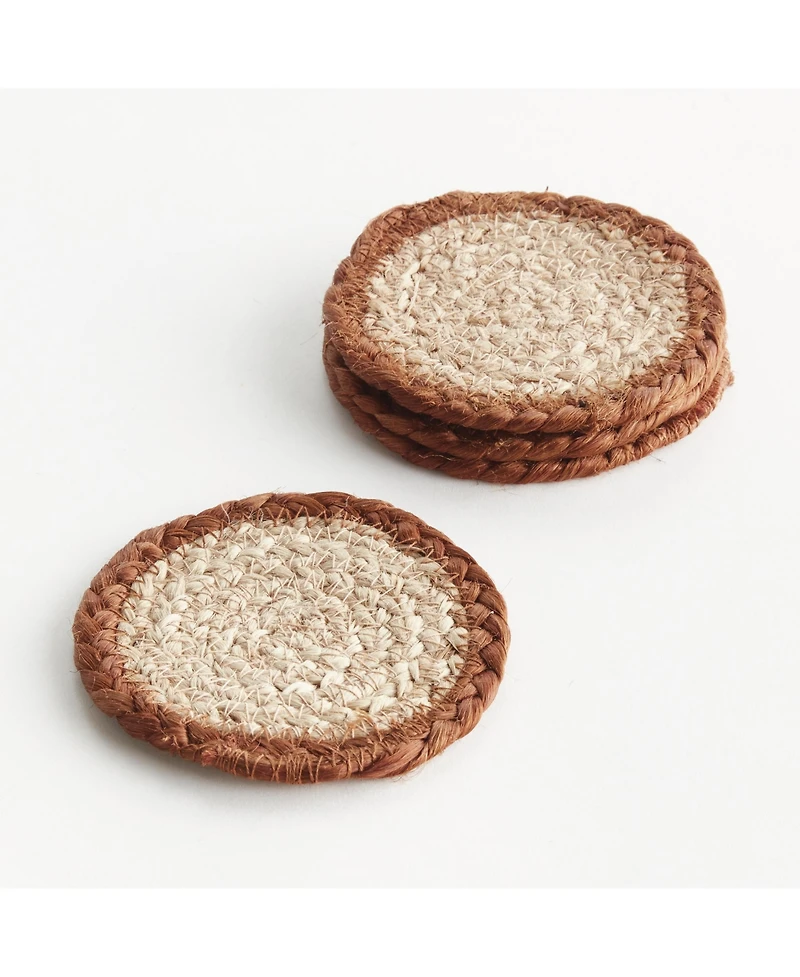 Jute Coasters, Set of 4 - Natural - Durable & Stylish