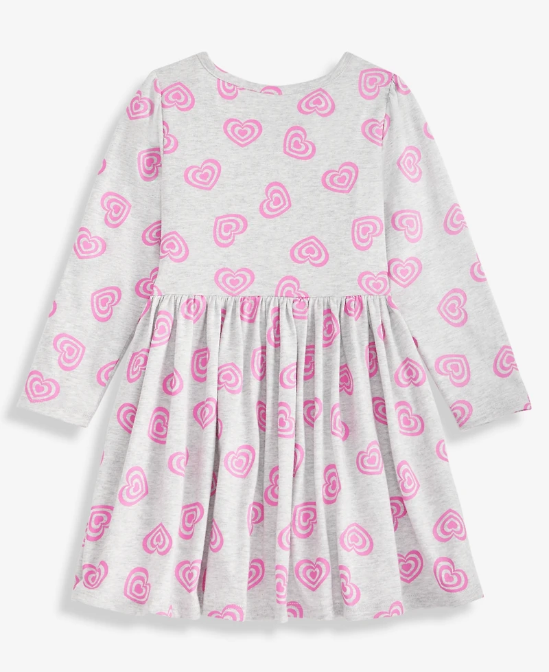 Epic Threads Girls Toddler 2T-4T Heart-Print Long-Sleeve Dress, Macy's Exclusive