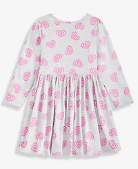 Epic Threads Girls Toddler 2T-4T Heart-Print Long-Sleeve Dress, Macy's Exclusive