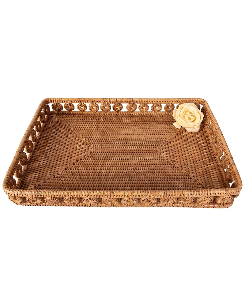 Artifacts Rattan Inna Design Rectangular Tray 17"