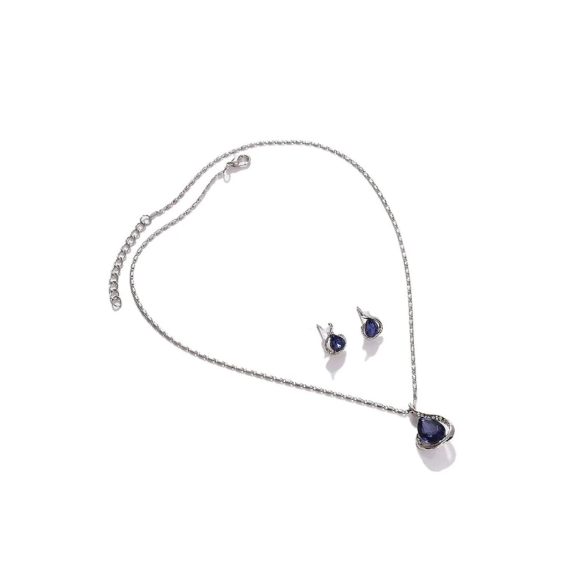 Sohi Women's Silver Plated Designer Jewellery Set