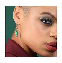 Sohi Women's Blue Leaflet Drop Earrings