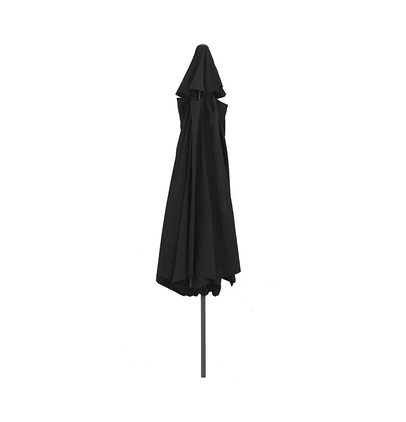 Garden Parasol Black Metal, Polyester Large Tiltable