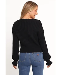 Petal and Pup Women's Zana Ribbed Ruffle Cuff Knit Sweater