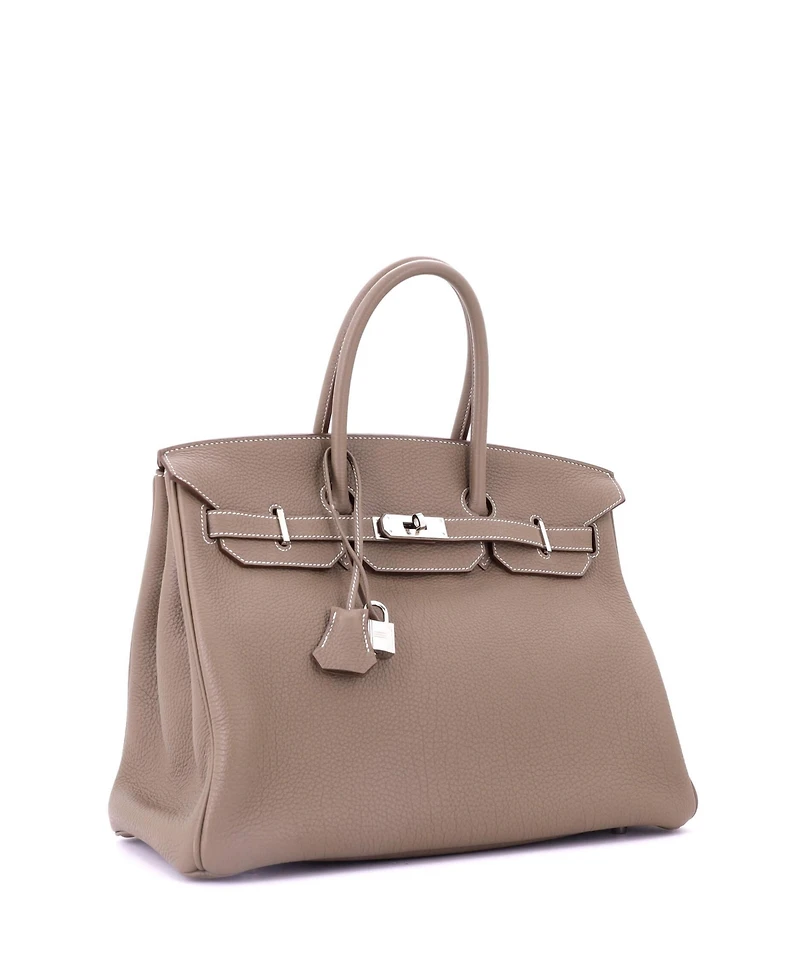 Pre-Owned HERMA‰S Birkin 35 Handbag Grey Togo with Palladium Hardware