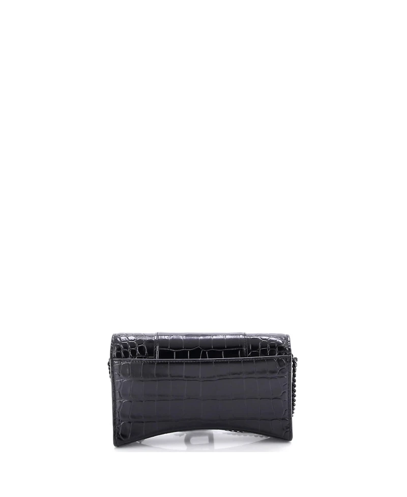 Pre-Owned Balenciaga Hourglass Chain Wallet Embossed Leather