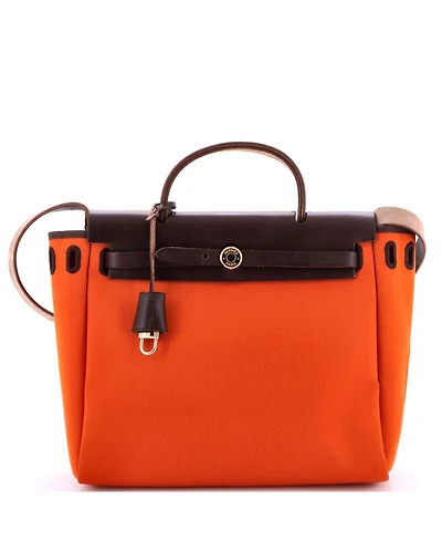 Pre-Owned Hermes Pm Herbag Toile and Leather