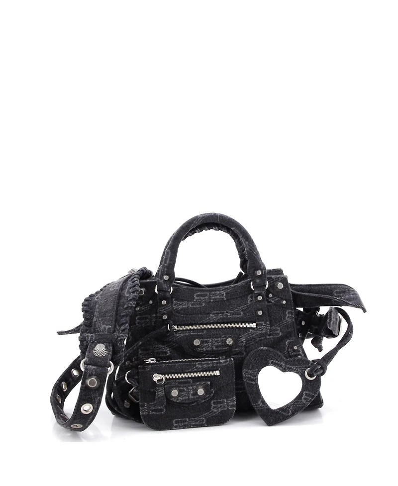 Pre-Owned Balenciaga Xs Neo Cagole City Bag Bb Denim