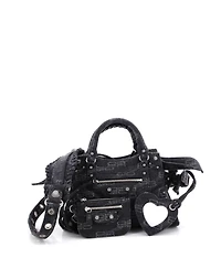 Pre-Owned Balenciaga Xs Neo Cagole City Bag Bb Denim