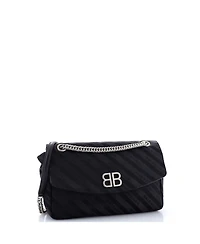 Pre-Owned Balenciaga Medium Bb Chain Round Shoulder Bag Jacquard