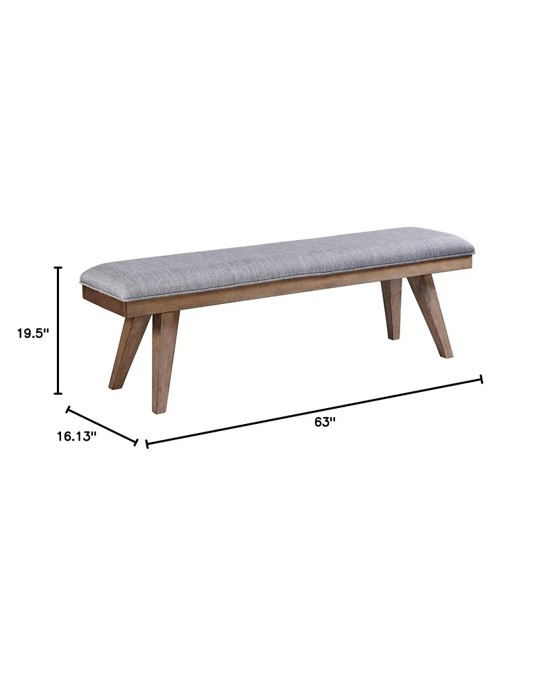 Intercon 63"" Bench w/Cushion in Weathered Chestnut