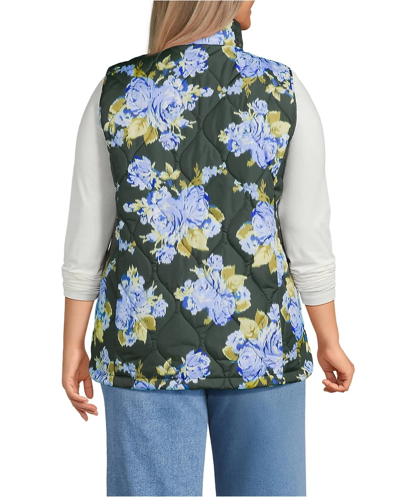 Lands' End Plus Print FeatherFree Quilted Insulated Vest