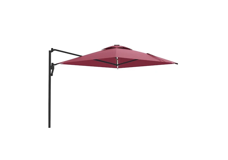 Aecojoy 10FT Large Patio Umbrella with Solar Lights, Rectangle Wall Mounted Outdoor Patio Umbrella