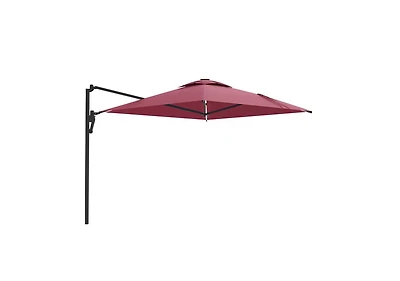 Aecojoy 10FT Large Patio Umbrella with Solar Lights, Rectangle Wall Mounted Outdoor Patio Umbrella