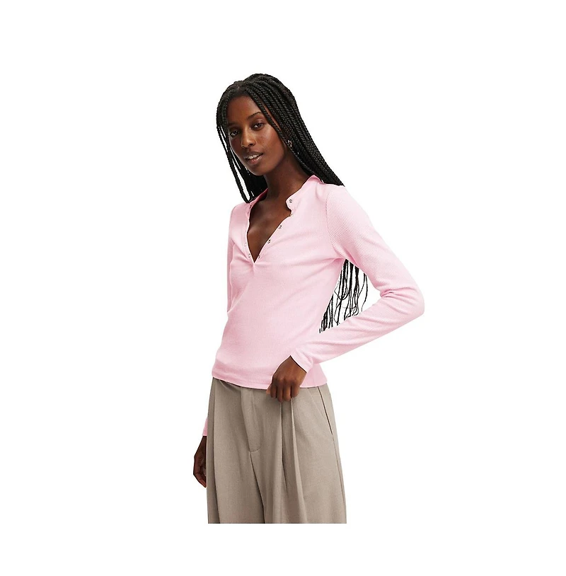 Cotton On Women's Ryan Henley Long Sleeve