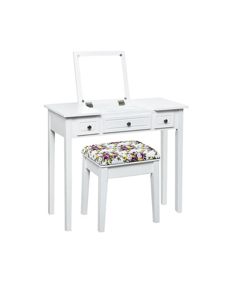 Volenca Vanity Dressing Table Set with Flip Top Mirror and 3 Drawers