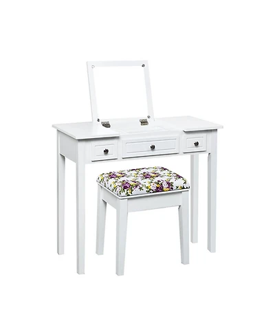Volenca Vanity Dressing Table Set with Flip Top Mirror and 3 Drawers