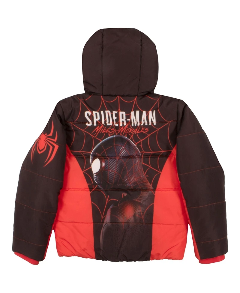 Miles Morales Boys Marvel Spider-Man Graphic Print Winter Jacket
