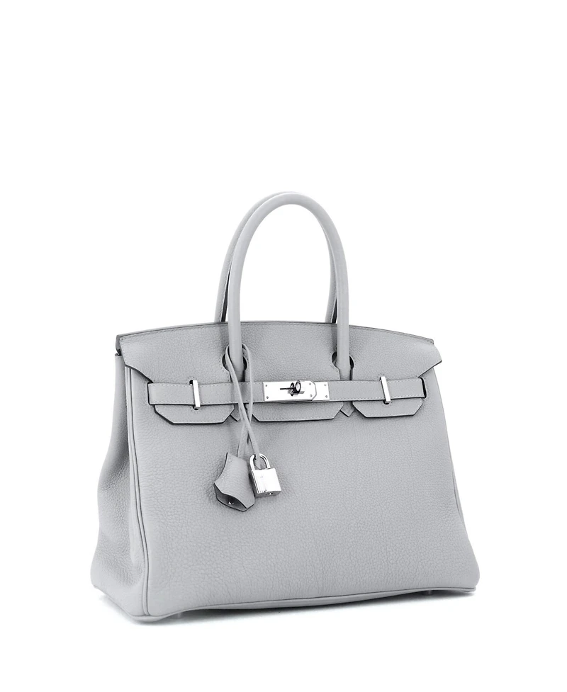 Pre-Owned HERMA‰S Birkin 30 Handbag Grey Togo with Palladium Hardware
