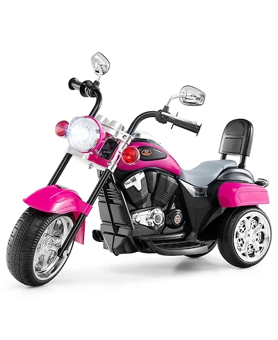 Gymax 6V Electric Kids Motorcycle 3-Wheel Ride On Toy w/ Adjustable Headlight