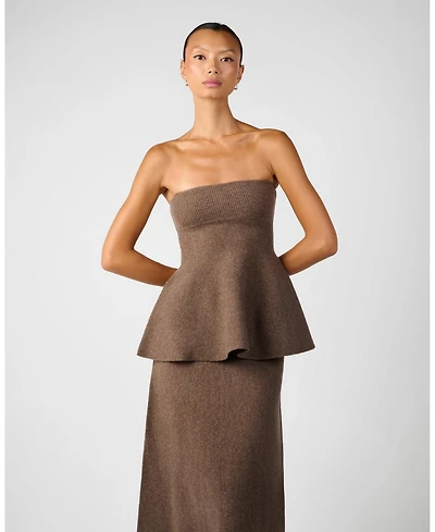 WeWoreWhat Women's Strapless Peplum Top