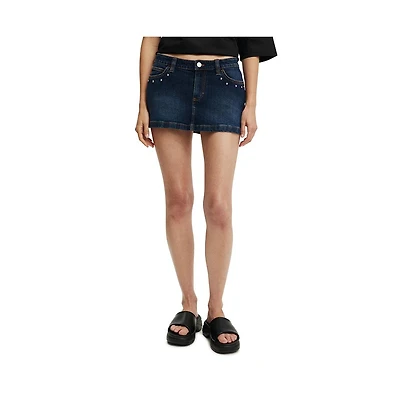 Cotton On Women's Micro Low Denim Skirt