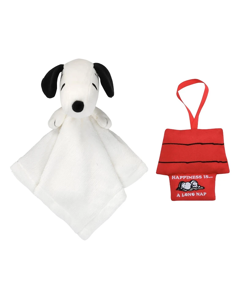 Lambs & Ivy Baby Snoopy Plush Security Blanket/Lovey & Door Pillow Gift Set