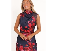Petal and Pup Women's Anabelle Halter Neck Lace Maxi Dress - Navy Floral Xl
