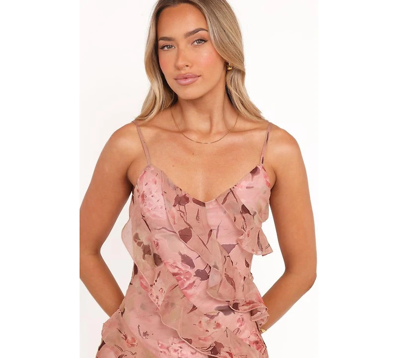 Petal and Pup Women's Ciao Ruffles Maxi Dress - Pale Pink Floral Xl