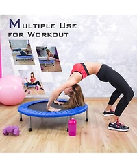 Gymax Mini Folding 36'' Trampoline Portable Recreational Fitness Rebounder