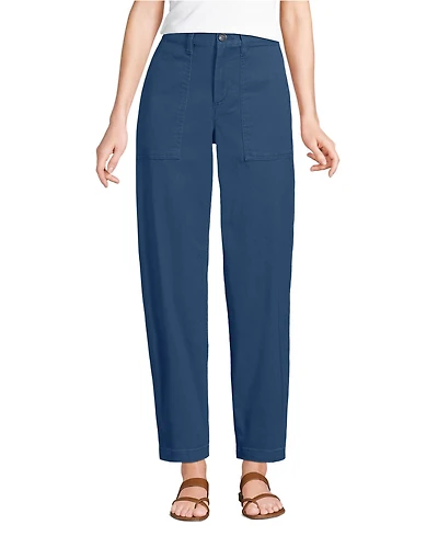 Lands' End Women's Chino High Rise Barrel Leg Utility Ankle Pants