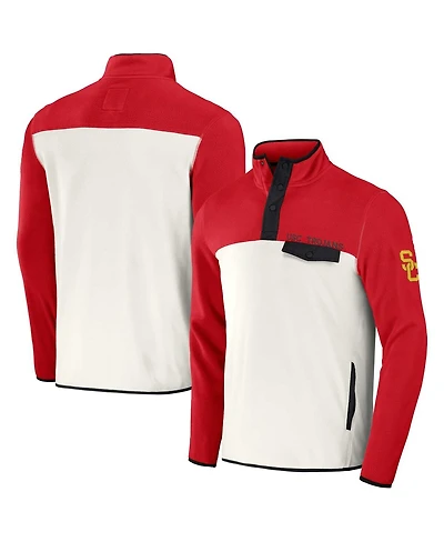 Darius Rucker Collection by Fanatics Men's Crimson/White Usc Trojans Micro Fleece Half-Snap Jacket