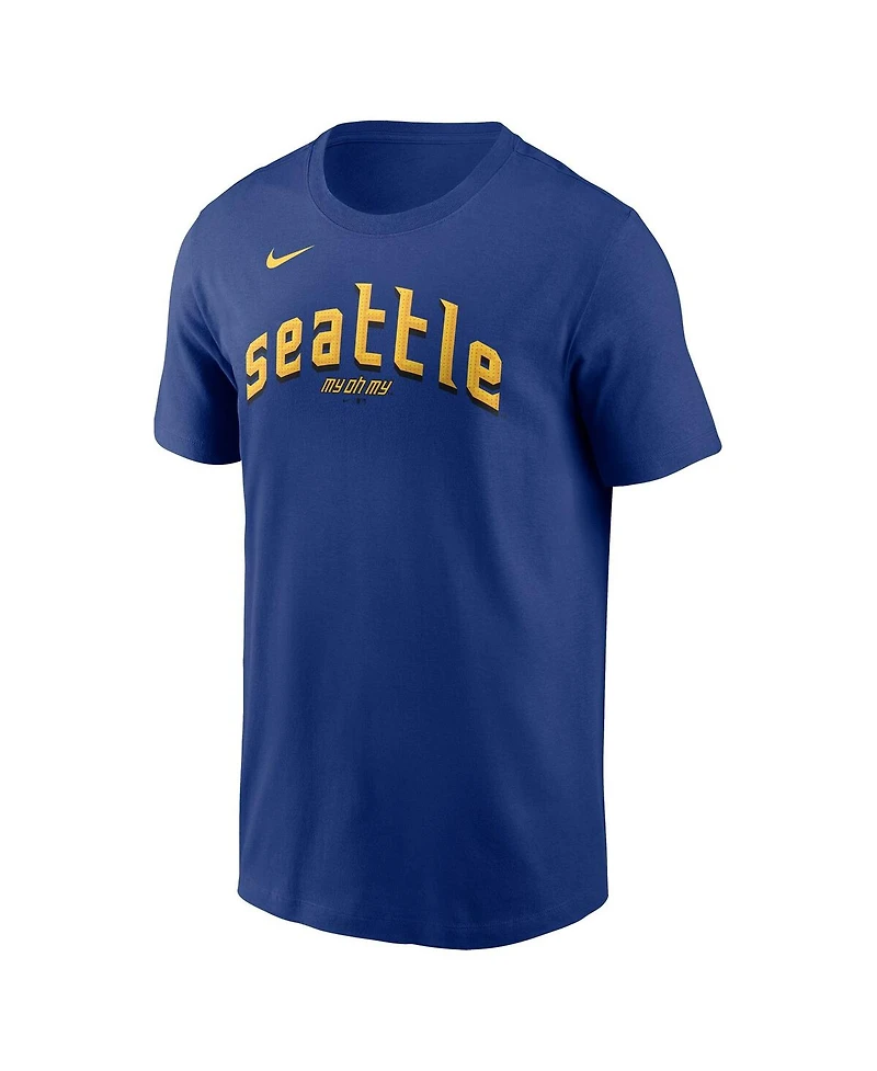 Nike Men's Cal Raleigh Royal Seattle Mariners City Connect Fuse Name Number T-Shirt