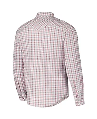 Colosseum Men's x Wrangler White Indiana Hoosiers Plaid Window Pane Long Sleeve Full-Snap Shirt