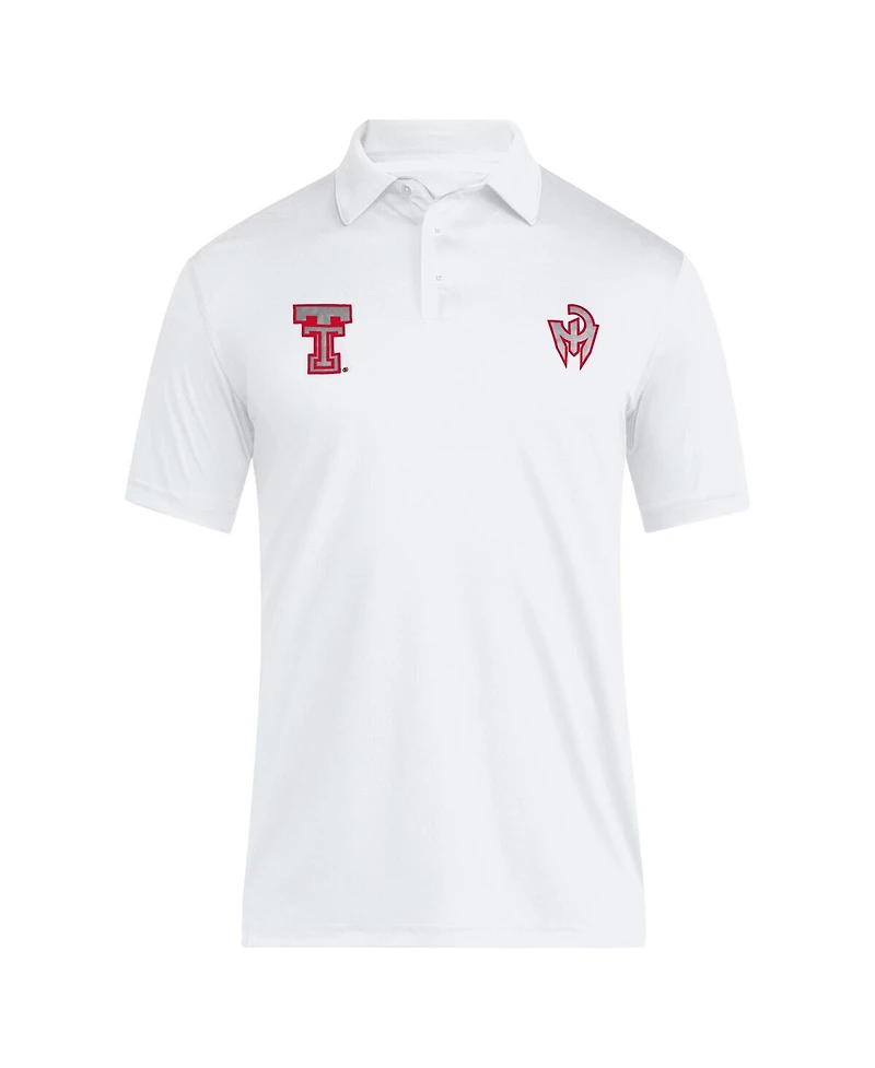 Adidas Men's x Mahomes White Texas Tech Red Raiders Strategy Aeroready Polo Shirt
