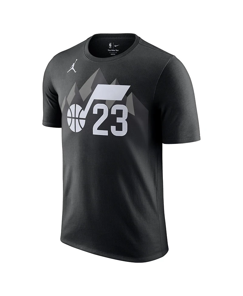 Jordan Men's Lauri Markkanen Black Utah Jazz Statement Edition Name Number T-Shirt