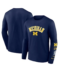 Fanatics Men's Navy Michigan Wolverines Badging Long Sleeve T-Shirt