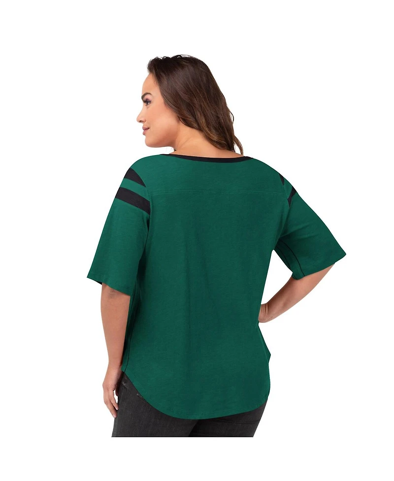 G-iii 4Her by Carl Banks Women's Green New York Jets Plus Size Linebacker T-Shirt