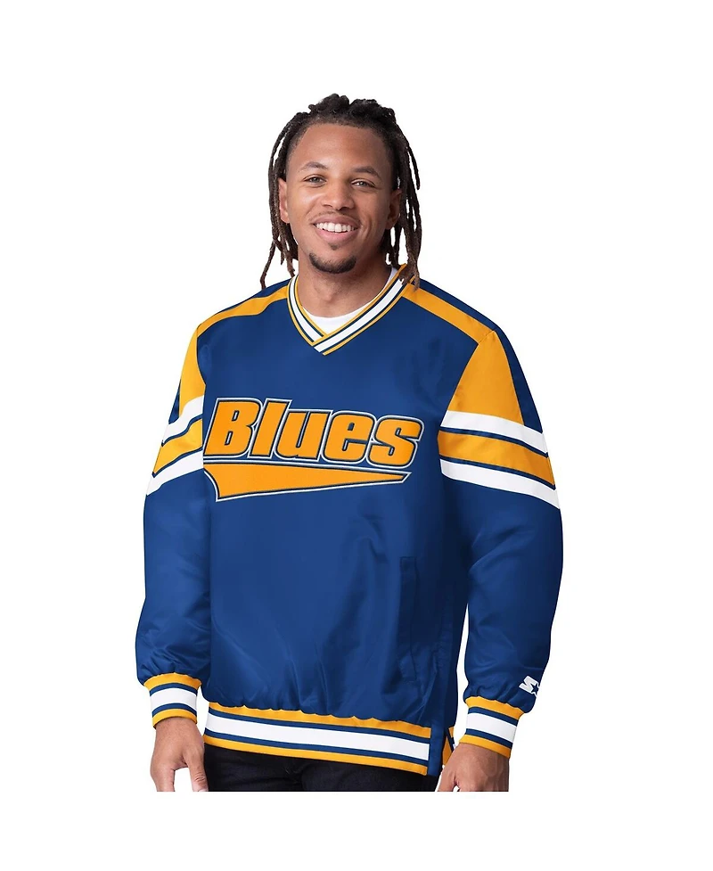 Starter Men's Blue St. Louis Blues Reliever V-Neck Pullover Jacket