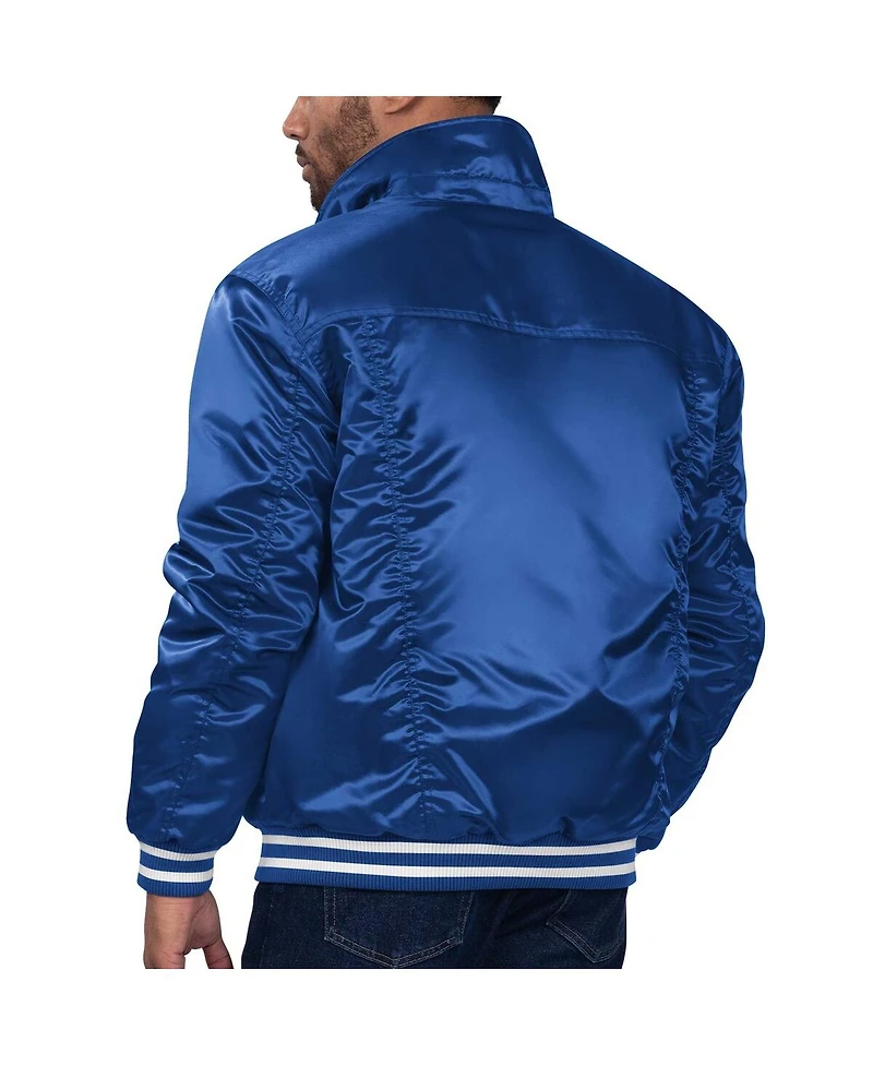 Starter x Levi's Men's Royal Philadelphia 76ers Silver Label Trucker Satin Full-Snap Jacket