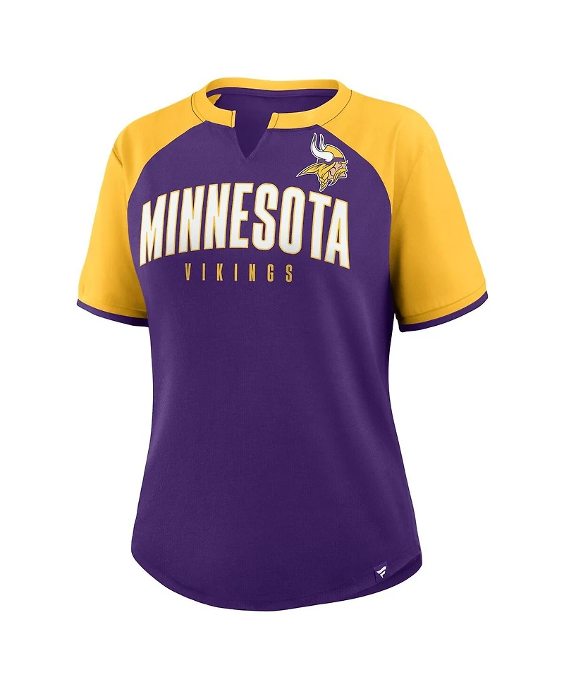 Fanatics Women's Purple/Gold Minnesota Vikings Height Advantage T-Shirt