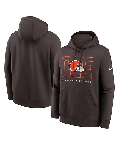 Nike Men's Brown Cleveland Browns Busted Play Club Fleece Pullover Hoodie