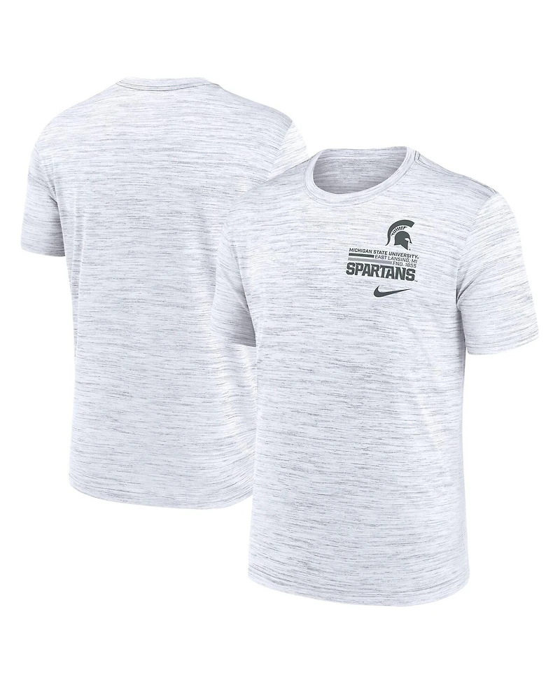 Nike Men's White Michigan State Spartans Velocity Stacked Dri-fit T-Shirt