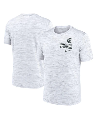 Nike Men's White Michigan State Spartans Velocity Stacked Dri-fit T-Shirt