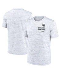 Nike Men's White Michigan State Spartans Velocity Stacked Dri-fit T-Shirt