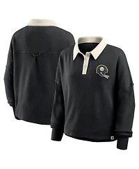 Fanatics Women's Black Pittsburgh Steelers Oversized Hometown Premium Thermal Long Sleeve T-Shirt