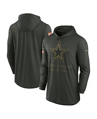 Nike Men's Forest Green Dallas Cowboys 2025 Salute to Service Sideline Dri-fit Lightweight Hooded Pullover Hoodie